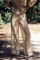 PANTALON LARGE SEMI-TRANSPARENT EFFET FROISSÉ