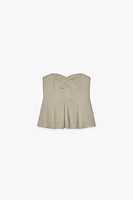 STRAPLESS LINEN TOP
