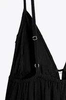 EMBROIDERED GAUZE MIDI DRESS