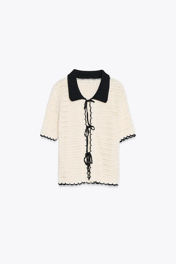 TOP COL POLO CROCHET