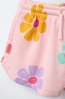 SOLID T-SHIRT AND WAFFLE BERMUDA SHORTS SET