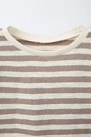 T-SHIRT RUSTIQUE À RAYURES TISSÉES