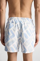 GEOMETRIC PRINT MID-LENGTH SWIMSUIT