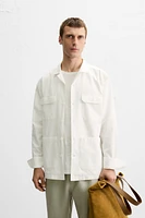 CHEMISE COTON À POCHES