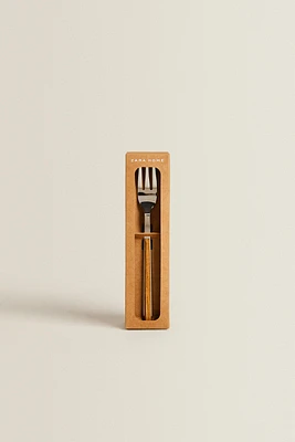 SET OF BRUNCH FORKS WITH WOOD-DESIGN HANDLE