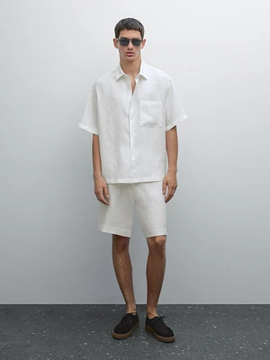 Chemise manches courtes 100 % lin