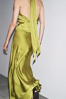 SATIN MIDI SKIRT