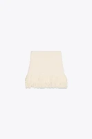 FRINGED CHECK KNIT SKIRT