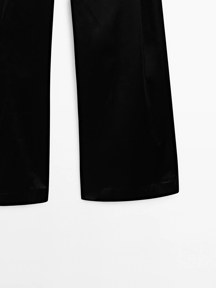 Straight-leg trousers with shiny detail - Studio