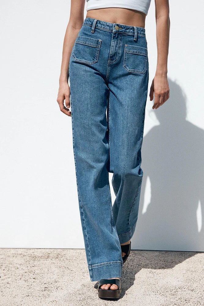 JEAN Z1975 TAILLE HAUTE À POCHES PLAQUÉES