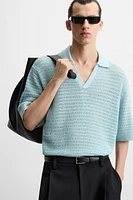 CROCHET KNIT POLO SHIRT