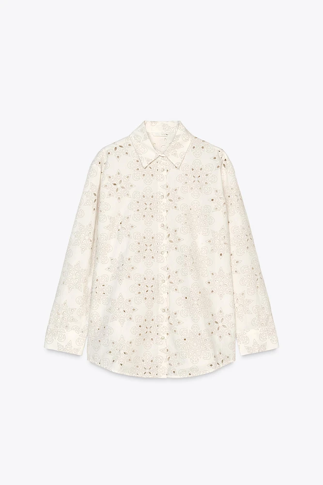 CHEMISE BRODERIES PERFORÉES GOMMÉES