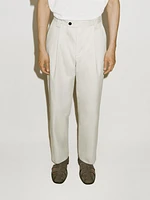 Cotton blend darted crepe trousers - Limited Edition