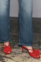 FRINGED HEELED SANDALS