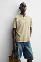 KNIT POLO SHIRT WITH LINEN