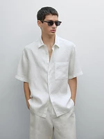Chemise manches courtes 100 % lin