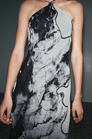 BEADED TIE-DYE HALTER DRESS
