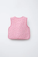GILET MATELASSÉ À FLEURS