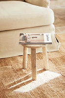 ROUND TRAVERTINE MINI SIDE TABLE