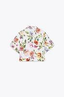 CHEMISE COURTE EN POPELINE À IMPRIMÉ FLORAL