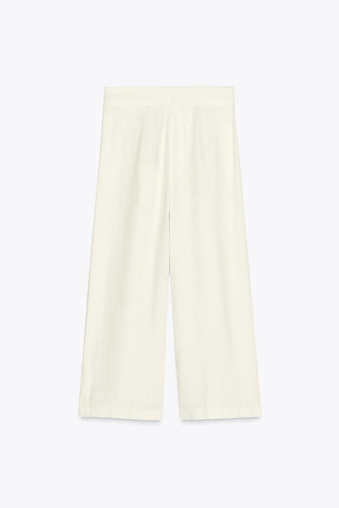 PANTALON À PINCES 100 % LIN ZW COLLECTION