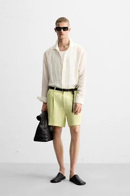 TEXTURED LINEN - COTTON SHIRT