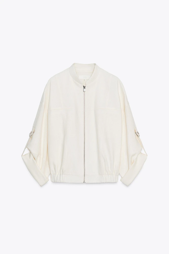 VESTE À MANCHES RETROUSSÉES EN LIN