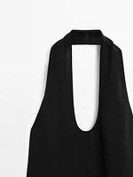 Open back halter top
