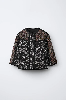 FLORAL PRINT QUILTED JACKET