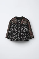 FLORAL PRINT QUILTED JACKET