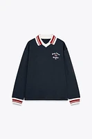 EMBROIDERED POLO SWEATSHIRT