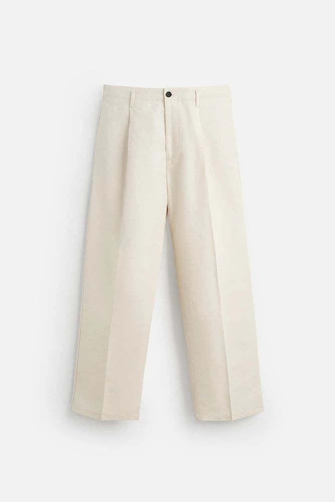 PLEATED SUIT PANTS