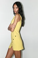 IRREGULAR BUTTON KNIT DRESS