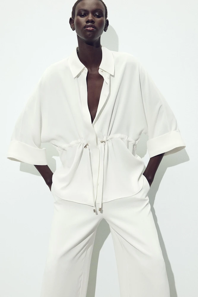 GATHERED KIMONO SHIRT