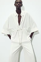GATHERED KIMONO SHIRT