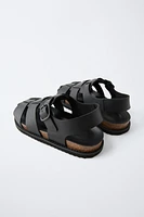 LEATHER CAGE SANDALS