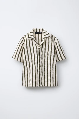 STRIPED CROCHET SHIRT