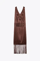 ZW COLLECTION EMBROIDERED FRINGE DRESS