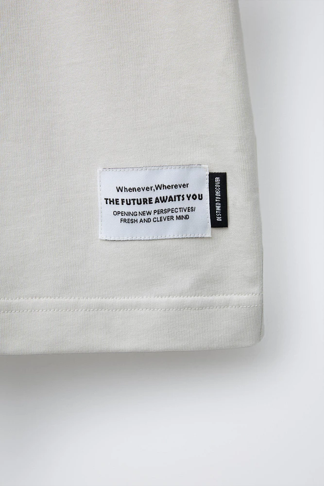 TEXT T-SHIRT AND BERMUDA SET
