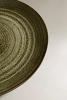 EARTHENWARE DINNER PLATE WITH SPIRAL DESIGN