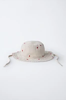 HEART PRINT TWILL BUCKET HAT