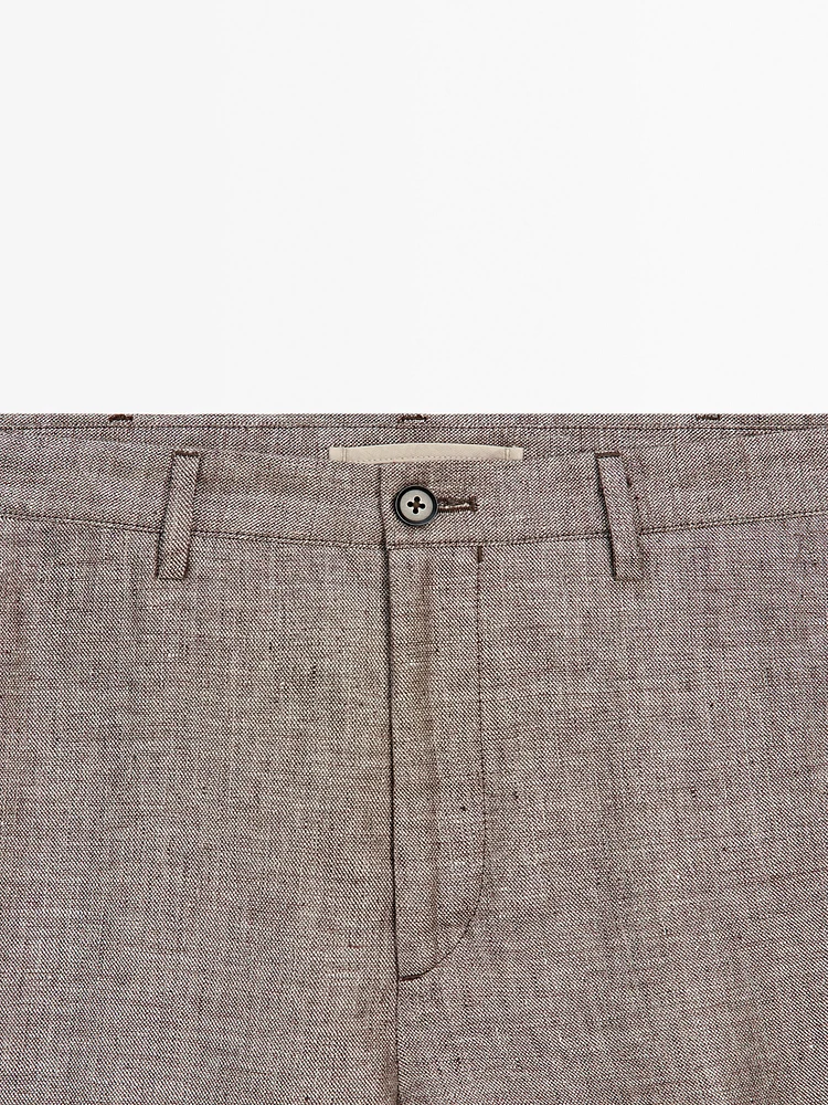 100% linen Bermuda shorts