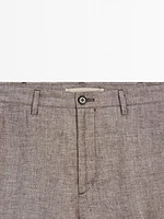 100% linen Bermuda shorts