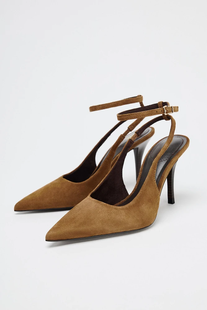 SUEDE SLINGBACK HEELS