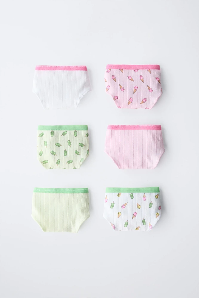 6- ANS/ LOT DE SIX CULOTTES GLACES