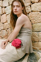 STRAPLESS LINEN TOP
