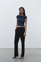 BELTED STRAIGHT LEG PANTS