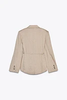 BLAZER RAYURES CEINTURE FINE