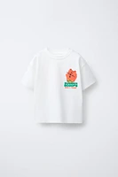 ANIMAL AND ICE CREAM PRINT T-SHIRT