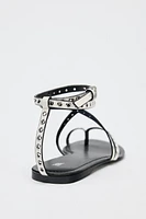 STUDDED FLAT SANDALS